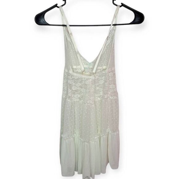 Vintage Y2K White Coquette Lace Sheer Babydoll Lingerie size S/M - Picture 3 of 4